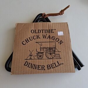 Oldtime Chuck Wagon Dinner Bell Triangle W/ Striker Western Camp Fire Decor 10"